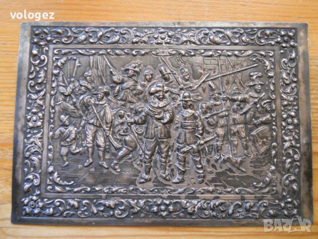 Старинна посребрена щампа върху метал (маркирана) - Холандия, снимка 1