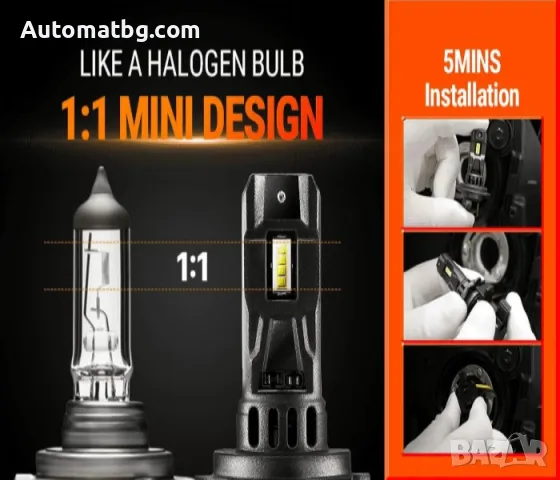 LED крушки Automat, Canbus, Mini, HB3/ 9005, HB4/ 9006, 60W, 12V, 6000K, снимка 4 - Аксесоари и консумативи - 48935331