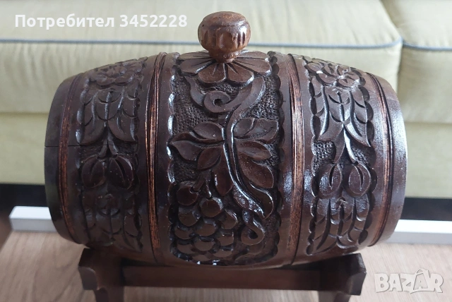 Дърворезба буре на стойка за ценители , снимка 3 - Декорация за дома - 54089250