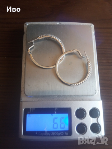 Обеци бяло злато, снимка 3 - Обеци - 44734302