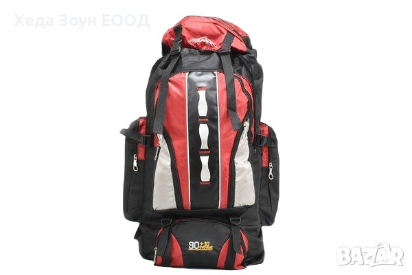 Туристическа раница от текстил 37 х 70 х 21см / Черна/Червена, снимка 6 - Чанти - 40820456