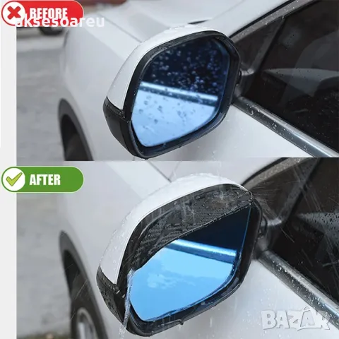 Карбонови закрилки за предпазване на огледала от дъжд и кал гъвкав протектор сенник за огледало, снимка 12 - Аксесоари и консумативи - 47865677