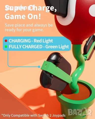 Докинг станция и зарядно за Joy-Con за Switch POWKONG Plantdock 2 Piranha, снимка 5 - Nintendo конзоли - 54229396