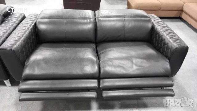 Черен комплект кожени дивани тройка и двойка "Tolouse", снимка 8 - Дивани и мека мебел - 40284623