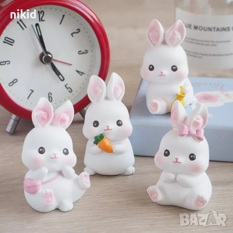 3D 4 вида Заек зайче цилиндър силиконов молд форма фондан шоколад гипс смола свещ кубчета имена, снимка 10 - Форми - 40132172