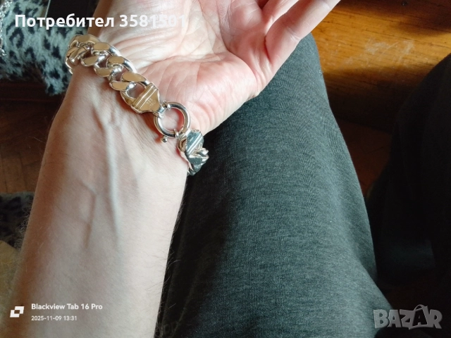 Сребърна Дизайнерска Гривна-110грама.🇧🇬, снимка 9 - Гривни - 52353673