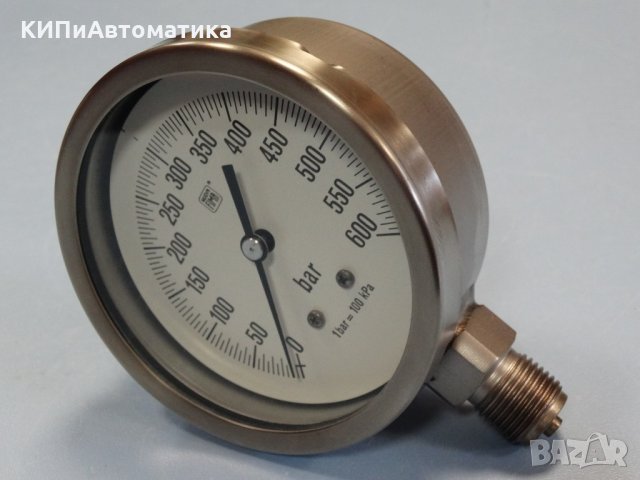 Манометър Nuova Fima Ф 100, 600 bar, снимка 4 - Резервни части за машини - 34464528