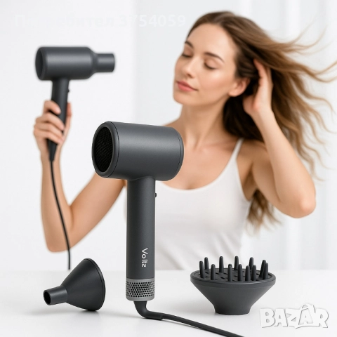 Сешоар Oliver Voltz, 1600W, 4 степени на температура, 3 скорости, Сив, снимка 2 - Сешоари - 51774806