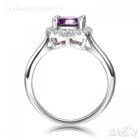 Сребърен пръстен с аметист, снимка 3 - Пръстени - 31957013