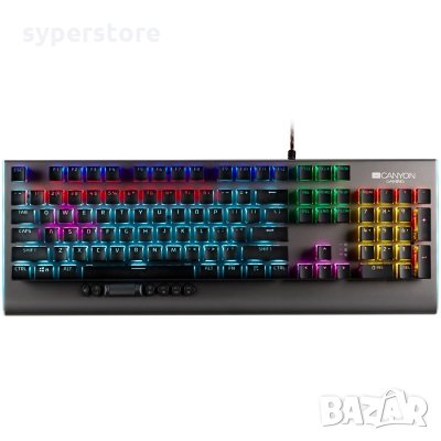 Клавиатура USB Геймърска CANYON CND-SKB8-US Interceptor RGB с Технология Double injection, снимка 3 - Клавиатури и мишки - 31899586