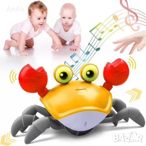 Детска интерактивна играчка рак с музика и LED светлини, снимка 5 - Електрически играчки - 48076052