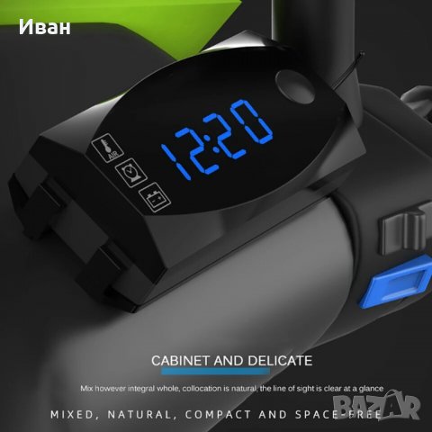 ПРОМО 3в1 Качествен дигитален часовник термометър волтметър светещи цифри за кола автомобил мотор, снимка 7 - Аксесоари и консумативи - 29753129