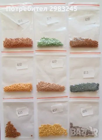 Комплект квадратни мъниста за диамантени гоблени , снимка 4 - Гоблени - 47910432