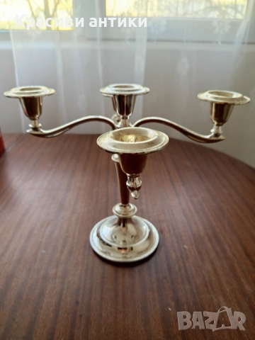 Свешник, красив, висок, посребрен, снимка 7 - Антикварни и старинни предмети - 52621808