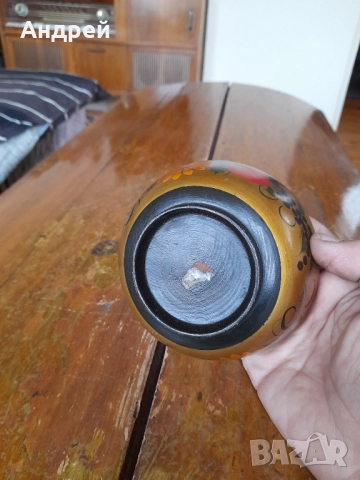 Стара дървена паница,хохлома #7, снимка 5 - Други ценни предмети - 52309817