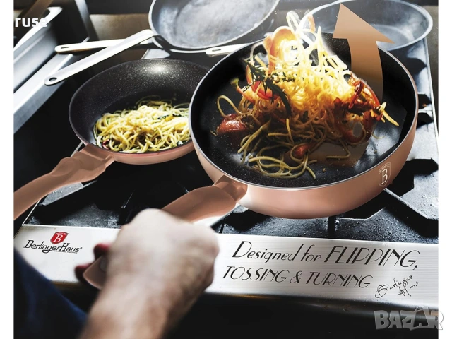 НОВИ! Тиган за сотиране 26см Berlinger Haus индукция асиметричен тиган , снимка 7 - Съдове за готвене - 53988223