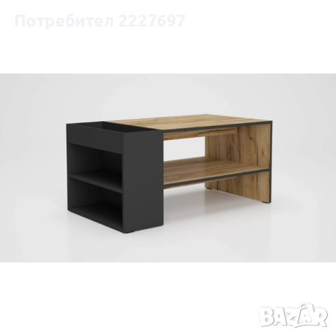 Холна маса Нора - Голд крафт/Антрацит, снимка 2 - Маси - 52202107