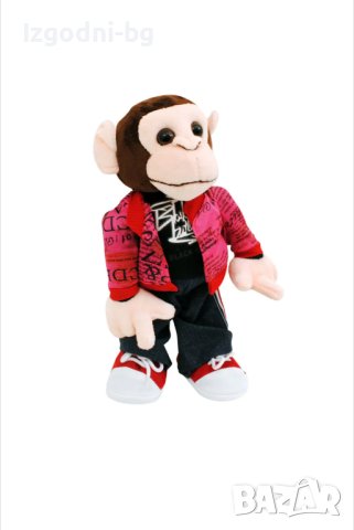 Плюшена танцуваща маймуна - рапър! Много интересна и занимателна!, снимка 1 - Плюшени играчки - 42335928