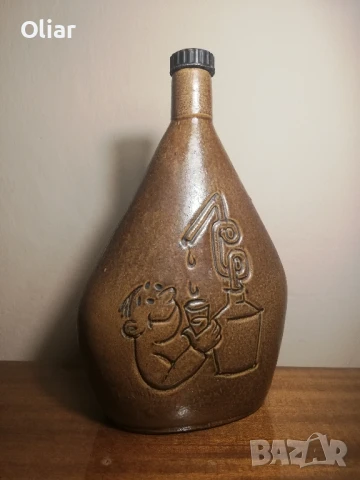 Много интересна бутилка от глазирана керамика. , снимка 3 - Декорация за дома - 50593002