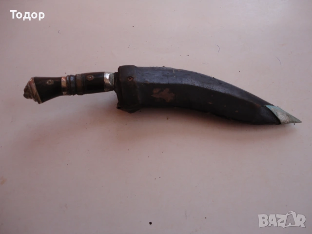 Стар нож кукри рог с кания , снимка 10 - Ножове - 54095735