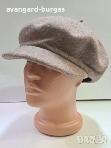 Дамска шапка,вълнен лукс -221 Касторен гонен плат