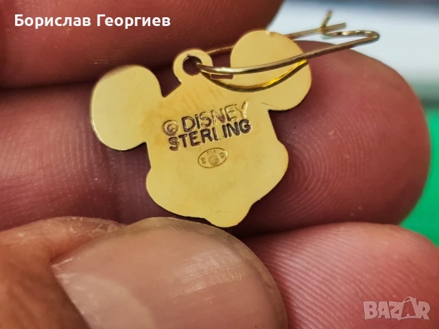 Сребърни обеци walt disney Мики маус , снимка 4 - Обеци - 50960050