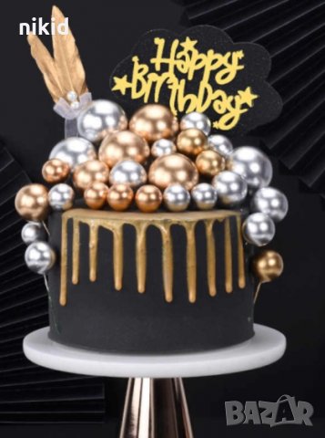 Бронзово - златни и сребърни топки на тел стиропор за украса на торта декор стиропорени, снимка 7 - Други - 28339248