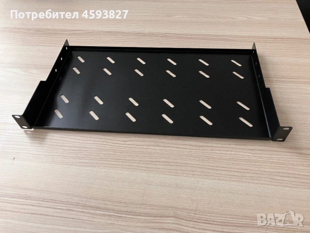 1U Server Rack Shelf - Universal Vented Rack Mount Cantilever Tray for 19"; 10" Deep Shelf, Black