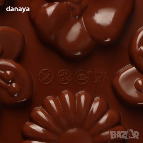 4075 Силиконова форма за шоколадови бонбони Цветя и листенца, снимка 4 - Форми - 42324944