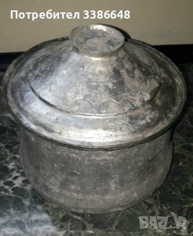 стар бакър с капак за декор, снимка 1