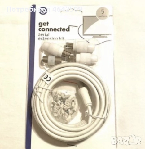 5m Коаксиален Кабел Комплект с букси за удължаване на антена, снимка 3 - Стойки, 3D очила, аксесоари - 52428885