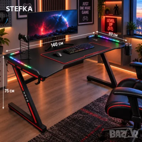 Комплект бюро и геймърски стол 189€, снимка 4 - Геймърски - 56543209