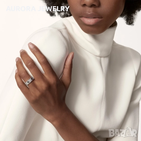 CARTIER Love Band White Gold Classic Model Paved Diamonds Пръстен, снимка 8 - Пръстени - 52830567