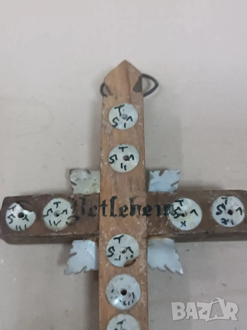 Стар кръст със седеф от Йерусалим , снимка 5 - Антикварни и старинни предмети - 53998061