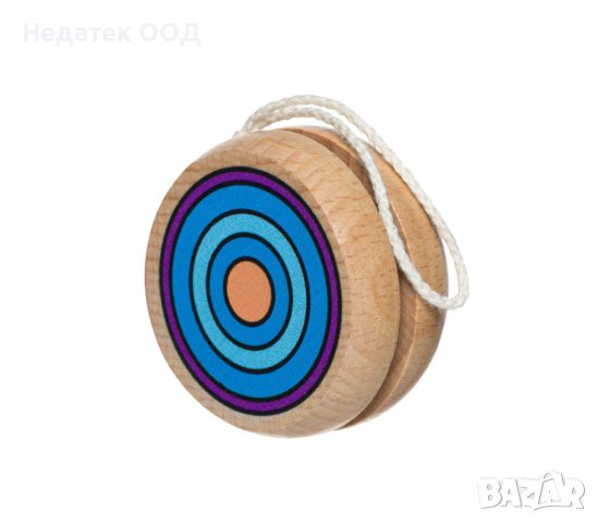 Йо Йо, дървенo, цветни кръгове, 5x3,5см, снимка 2 - Игри и пъзели - 44417959