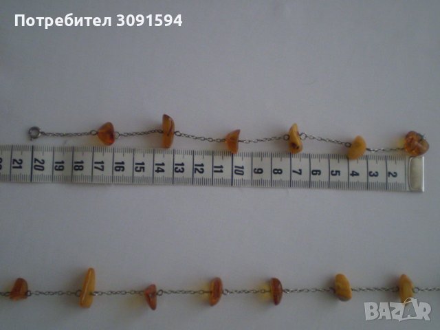 Дамски комплект от  колие  и гривна  от естествен кехлибар и сребро, снимка 7 - Антикварни и старинни предмети - 36963295