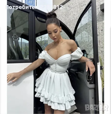 нова кукленска бяла рокля 