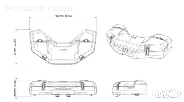 НОВ Куфар 53 л. Can-Am Maverick R , Outlander 500 PRO 700 HD G3L, снимка 6 - Аксесоари и консумативи - 52056442
