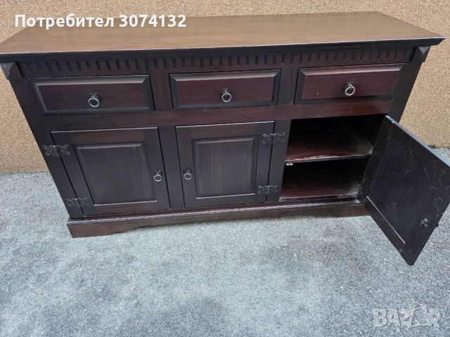 Контрабюфет с метален обков, снимка 3 - Бюфети - 53905924