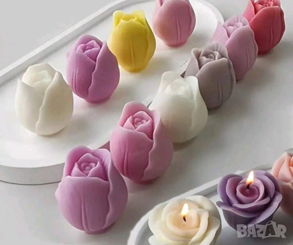 Молдове комплект 2 броя роза и лале, снимка 2 - Форми - 53915969