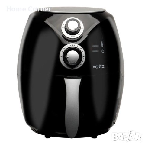 Фритюрник с горещ въздух Air Fryer Voltz V51980C, 1600W, 2.6 литра, 80°C~200°C, Таймер, Черен