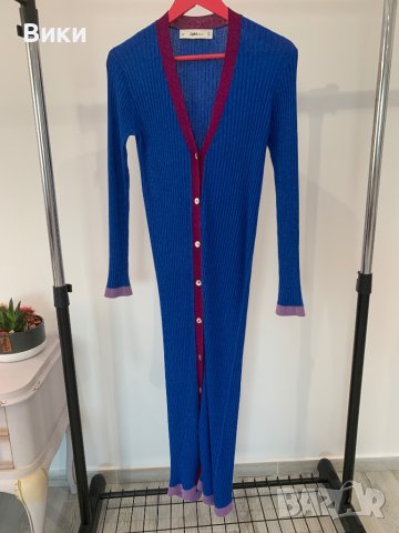 Дълга рокля/жилетка размер L на Zara, снимка 5 - Рокли - 44423936