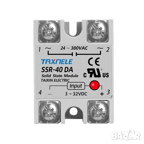 Твърдотелно реле SSR-40DA 3–32V DC, 24–380V AC