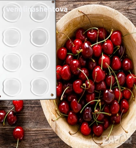 3D 8 броя големи череши череша силиконов молд форма свещи шоколад бонбони декорация торта пудинг