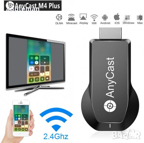ANYCAST Chromecast мултимедиен HDMI плъер прожектор WiFi SmartTV apple