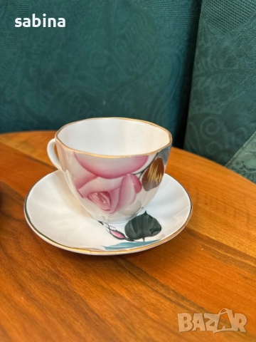 Руски/съветски сериз Сватбен подарък или Рози на ЛФЗ Ломоносов, снимка 8 - Сервизи - 51749937