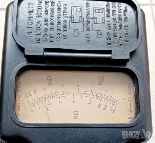 Мегаомметър, мегер М1101 - 1000V, снимка 2 - Генератори - 54099829