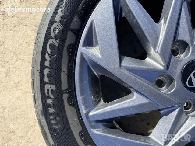 Джанти алуминиеви 5x114.3 16 цола 6.5J, ET46 с гуми 205/55/16 от Hyundai Elantra 7, 1.6 MPI, снимка 2 - Части - 56240314