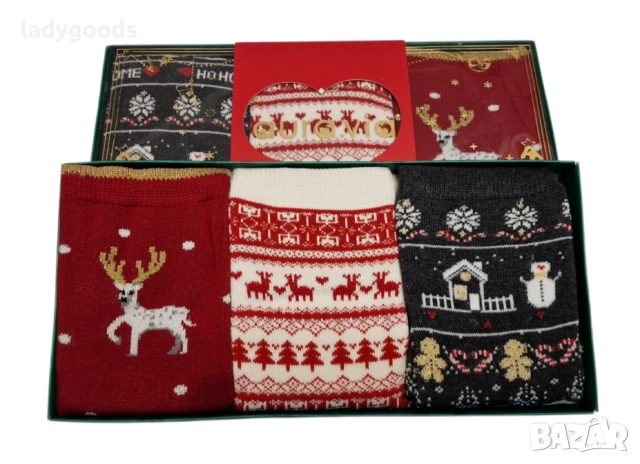 Дамски чорапи.Коледни дамски чорапи.Модел 01., снимка 2 - Дамски чорапи - 52789377