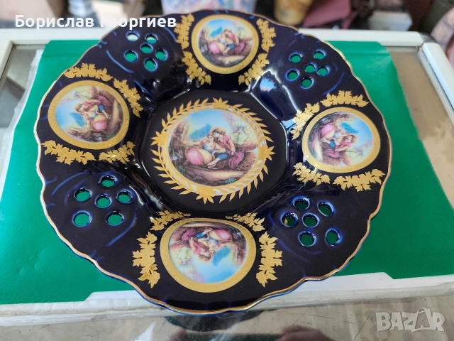 Порцеланова купа кобалт Bavaria japan style